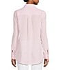 J.McLaughlin Britt Linen Point Collar Long Sleeve Button Front Blouse, Color:Light Pink - Image 2