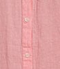Color:Pink - Image 4 - Britt Linen Point Collar Long Sleeve Button-Front Shirt