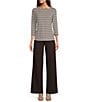 J.McLaughlin Carter Stretch Knit Wide Leg Pants, Color:Brown - Image 3