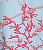 Color:Aqua - Image 4 - Catalina Cloth Knit Sea Coral Print Collared V-Neck Sleeveless Contrast Trim Detail Top
