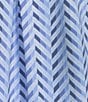 Color:Blue - Image 3 - Charlee Chevron Print Collared V-Neck Long Sleeve Hi-Low Hem Shirt Dress