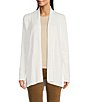 Color:White - Image 1 - Cotton Blend Open Front Ribbed Knit Frannie Cardigan