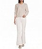 J.McLaughlin Crew Neck Long Sleeve Cotton Aran Cable Knit Sweater - Image 3