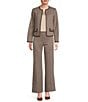 J.McLaughlin Cyna Plaid Print Round Neck Long Sleeve Buckle Trim Jacket, Color:Cream/Brown/Black - Image 4