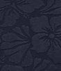 Color:Navy - Image 3 - Daffy Jacquard Knit Floral Print Point Collar Sleeveless Quarter Zip Sheath Dress