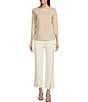J.McLaughlin Deanne Split Front Hem Knit Straight Leg Cropped Pants - Image 3