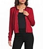 J.McLaughlin Embellished Round Neck Long Sleeve Button-Front Pearl Cardigan - Image 1