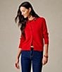 J.McLaughlin Embellished Round Neck Long Sleeve Button-Front Pearl Cardigan - Image 4