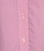 Color:Fuchsia - Image 4 - Finn Poplin Gingham Print Point Collar Long Sleeve Button-Front Shirt
