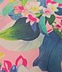Color:Pink - Image 3 - Gemma Woven Floral Print Square Wrap Scarf