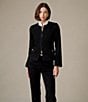 J.McLaughlin Gloriana Wool-Blend Boucle Woven Round Neck Long Sleeve Jacket - Image 5