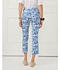 J.McLaughlin Ivy Amelia Cloth Cropped Flare Pull-On Pants, Color:Dark Blue/White - Image 6