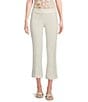 Color:Off White - Image 1 - Ivy Front Seam Detailed Kick Flare Hem Cropped Pull-On Pants