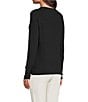 J.McLaughlin Jamey Crew Neck Button Trim Raglan Long Sleeve Sweater, Color:Black - Image 4