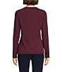 J.McLaughlin Jamey Crew Neck Button Trim Raglan Sleeve Sweater, Color:Merlot - Image 2