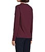 J.McLaughlin Jamey Crew Neck Button Trim Raglan Sleeve Sweater, Color:Merlot - Image 4