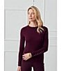 J.McLaughlin Jamey Crew Neck Button Trim Raglan Sleeve Sweater, Color:Merlot - Image 8