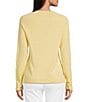 J.McLaughlin Jamey Crew Neck Button Trim Raglan Sleeve Sweater, Color:Pale Yellow - Image 2