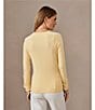 J.McLaughlin Jamey Crew Neck Button Trim Raglan Sleeve Sweater, Color:Pale Yellow - Image 6