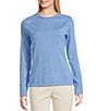 J.McLaughlin Jamey Crew Neck Button Trim Raglan Sleeve Sweater, Color:Ash Blue - Image 1