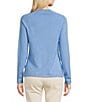 J.McLaughlin Jamey Crew Neck Button Trim Raglan Sleeve Sweater, Color:Ash Blue - Image 2