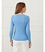 J.McLaughlin Jamey Crew Neck Button Trim Raglan Sleeve Sweater, Color:Ash Blue - Image 7