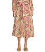 J.McLaughlin Jungle Melody Tie Front A-Line Midi Skirt, Color:Off White/Multi - Image 6