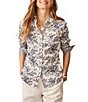 J.McLaughlin Lois Mixed Print Point Collar Long Sleeve Blouse - Image 1