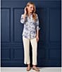 J.McLaughlin Lois Mixed Print Point Collar Long Sleeve Blouse - Image 4