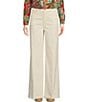 Color:Natural - Image 1 - Lowden Stretch Denim Straight Wide-Leg Jeans