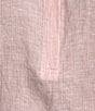Color:Peony - Image 4 - Lula Striped Linen Spread Collar Long Sleeve Shirttail Hem Shirt