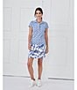 J.McLaughlin Palm Spring Printed Catalina Cloth Mini Skort, Color:Off White/Blue - Image 3