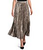 J.McLaughlin Paola Woven Lame Pleated Pull-On Midi A-Line Skirt - Image 1