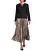J.McLaughlin Paola Woven Lame Pleated Pull-On Midi A-Line Skirt - Image 3