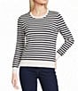 J.McLaughlin Poet Stripe Crew Neck Long Sleeve Sweater - Image 1