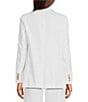 Color:White - Image 2 - Ressie Cotton Linen Blend Notch Lapel Coordinating Button Front Blazer