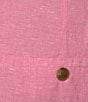 Color:Peony - Image 3 - Rue Linen Blend Split Round Neck Sleeveless Shift Dress