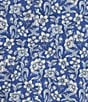 Color:Navy/Blue - Image 3 - Rue Linen Floral Print Split V-Neck Sleeveless Shift Dress