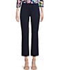 Color:Navy - Image 1 - Rylie Ponte Knit Slim Flare Leg Tummy Control Pull-On Pants