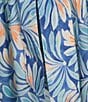 Color:Dark Blue - Image 3 - Soiree Printed Smocked High Neck Sleeveless Sash Belt Button Front Midi Dress