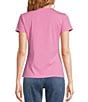 Color:Peony - Image 2 - Terrine Cotton Blend Stretch V-Neck Short Sleeve Tee Shirt