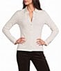 J.McLaughlin Theodora Knit Point Collar Long Sleeve Button-Front Shirt - Image 1