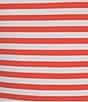 J.McLaughlin Wavesong Striped Print 3/4 Sleeve Button Shoulder Tee Shirt - Image 4