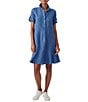 J.McLaughlin Wellesley Solid Denim Point Collar Dress, Color:Denim Blue - Image 1