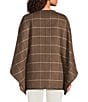 J.McLaughlin Winifred Plaid Crew Neck Split Sleeve Turnlock Poncho, Color:Camel - Image 2