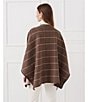 J.McLaughlin Winifred Plaid Crew Neck Split Sleeve Turnlock Poncho, Color:Camel - Image 6