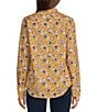 J.McLaughlin Woven Mix Print Textured Point Collar Long Sleeve Button-Front Blouse - Image 2