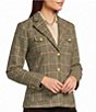 J.McLaughlin Woven Plaid Stand Collar Long Sleeve Button-Front Jacket - Image 1