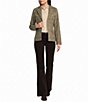 J.McLaughlin Woven Plaid Stand Collar Long Sleeve Button-Front Jacket - Image 3