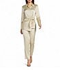 J.McLaughlin Woven Satin Mid Rise Tapered Pants, Color:Champagne - Image 3